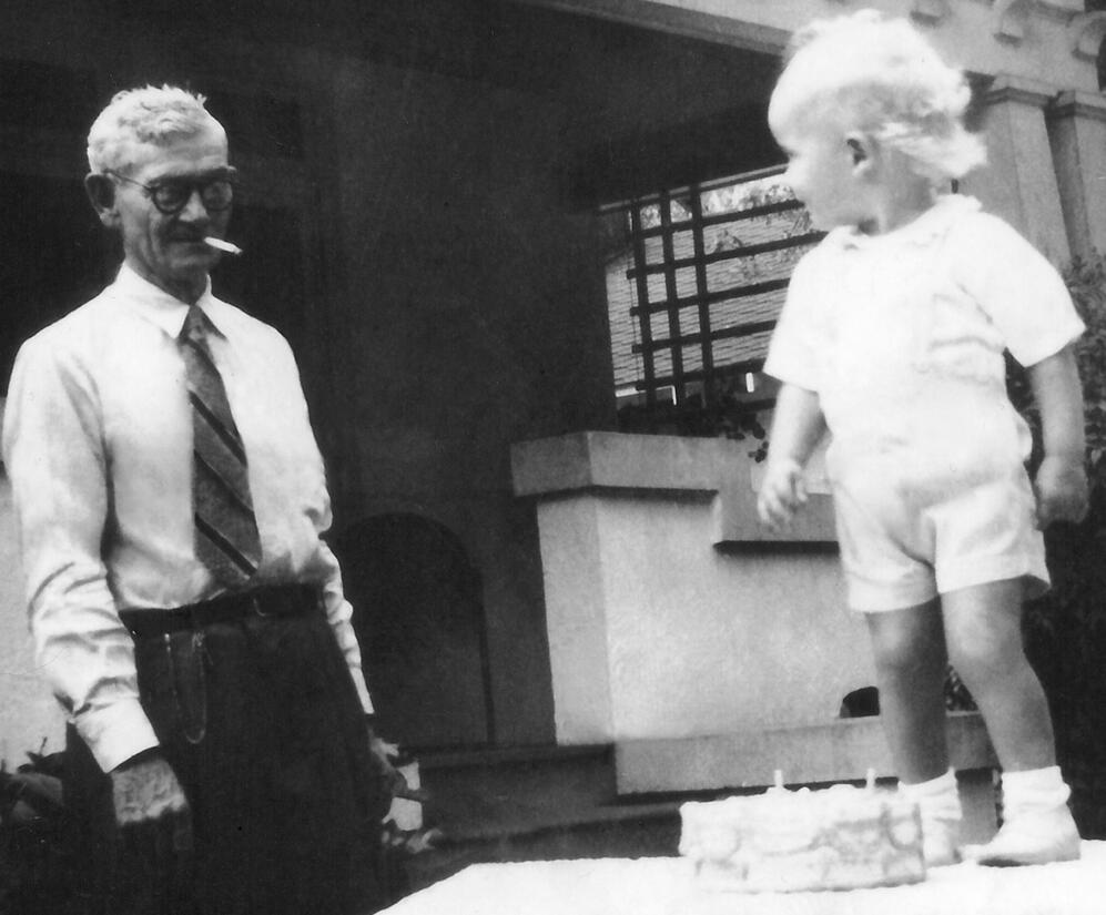 Chester Johnson and his grandfather Lonnie